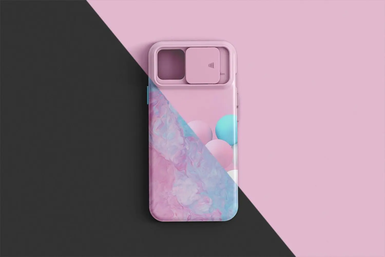 100 拉窗式手机保护壳外壳样机设计素材 Phone Case Mockup