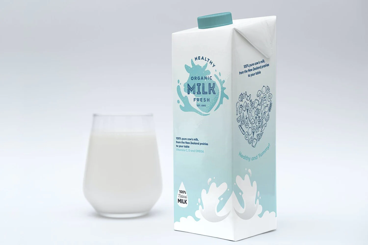 105 扭盖牛奶包装盒效果图样机 Milk Carton Mockup