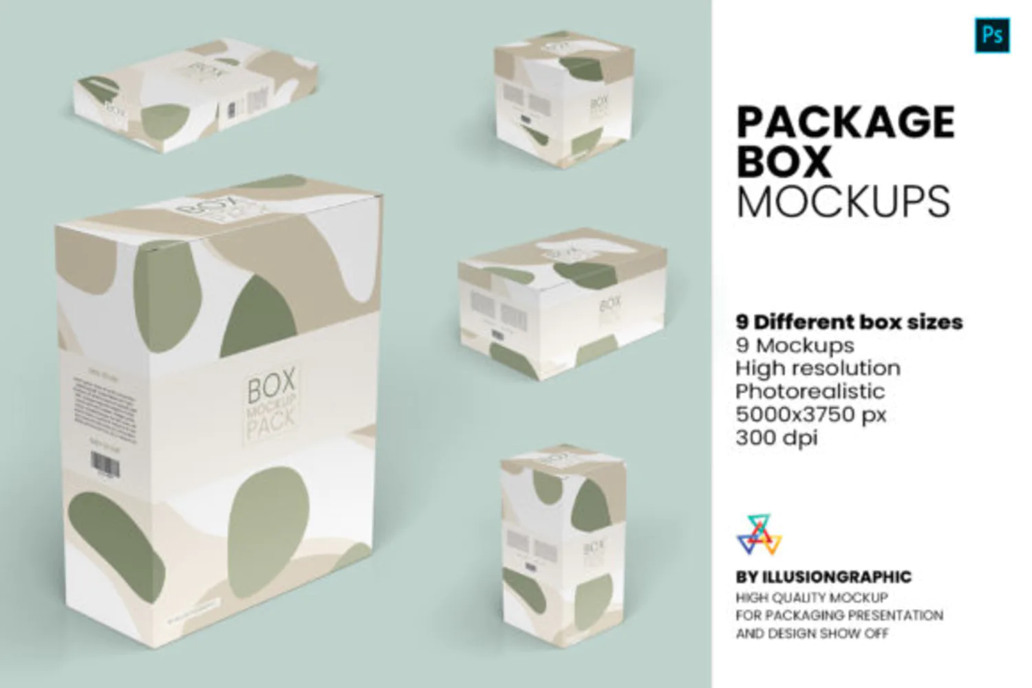 117 9个不同尺寸的纸盒包装盒样机素材Package-Box-Mockups-9-7967175