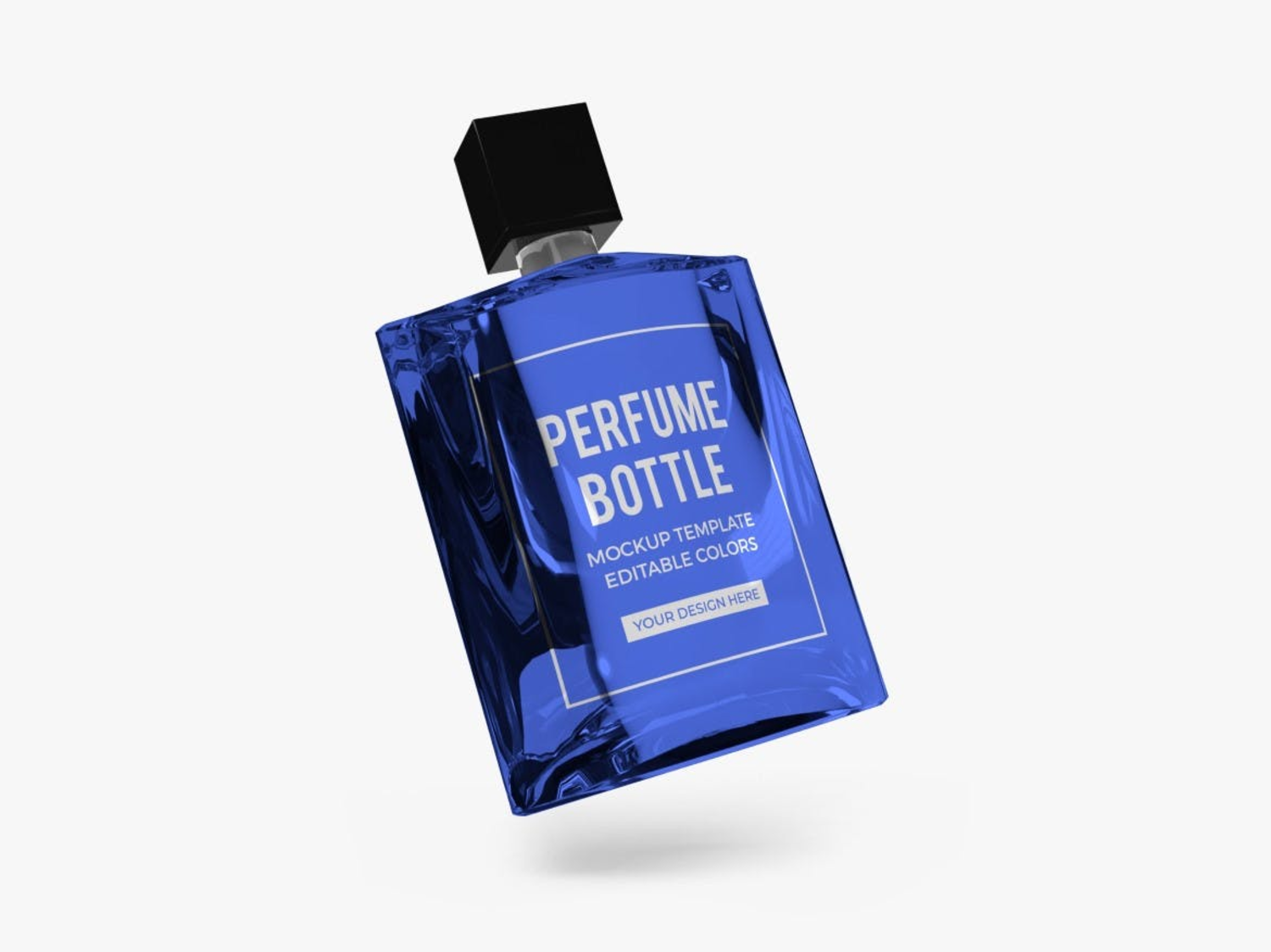 14 蓝色高端香水瓶玻璃模型PS样机 (PSD)