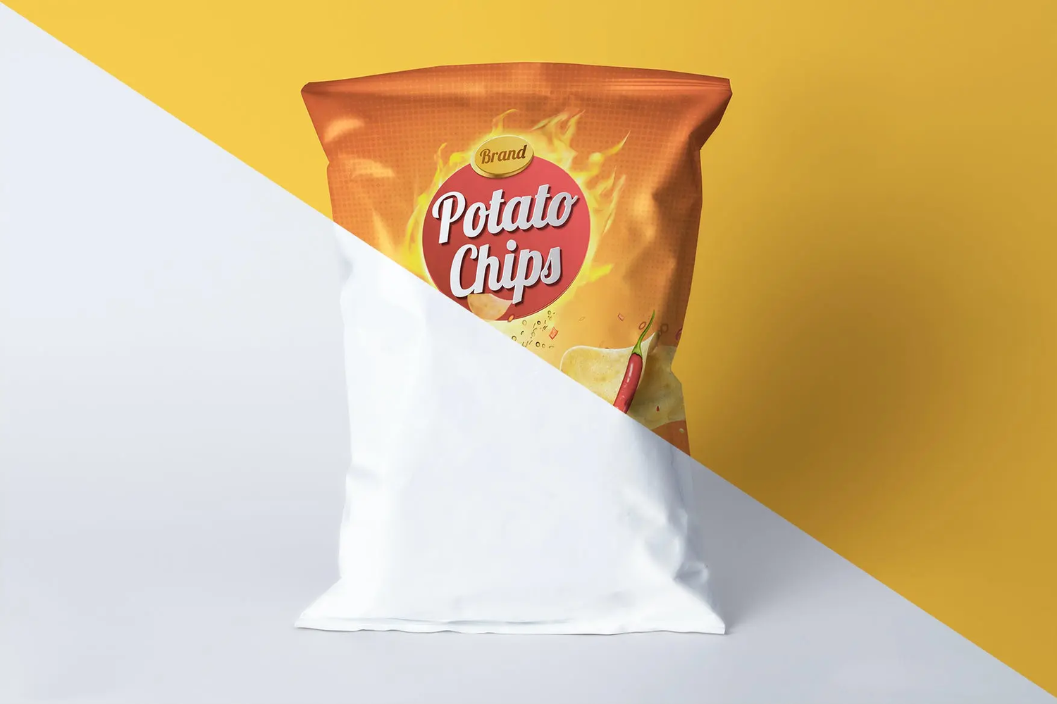 22 薯片膨化食品包装设计样机 Bag Of Chips Mockup