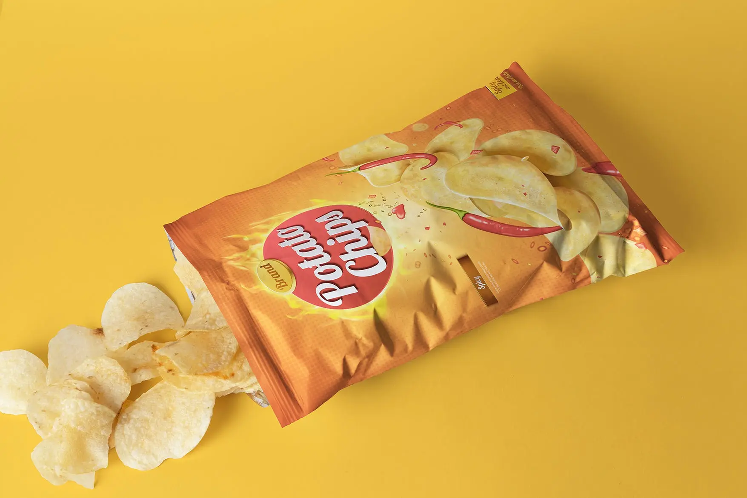 22 薯片膨化食品包装设计样机 Bag Of Chips Mockup