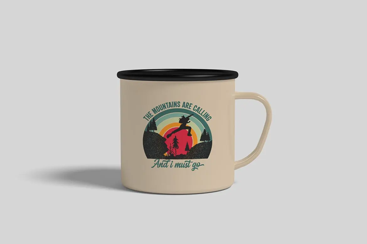 25 搪瓷杯Logo图案设计样机 Enamel mug Mockup