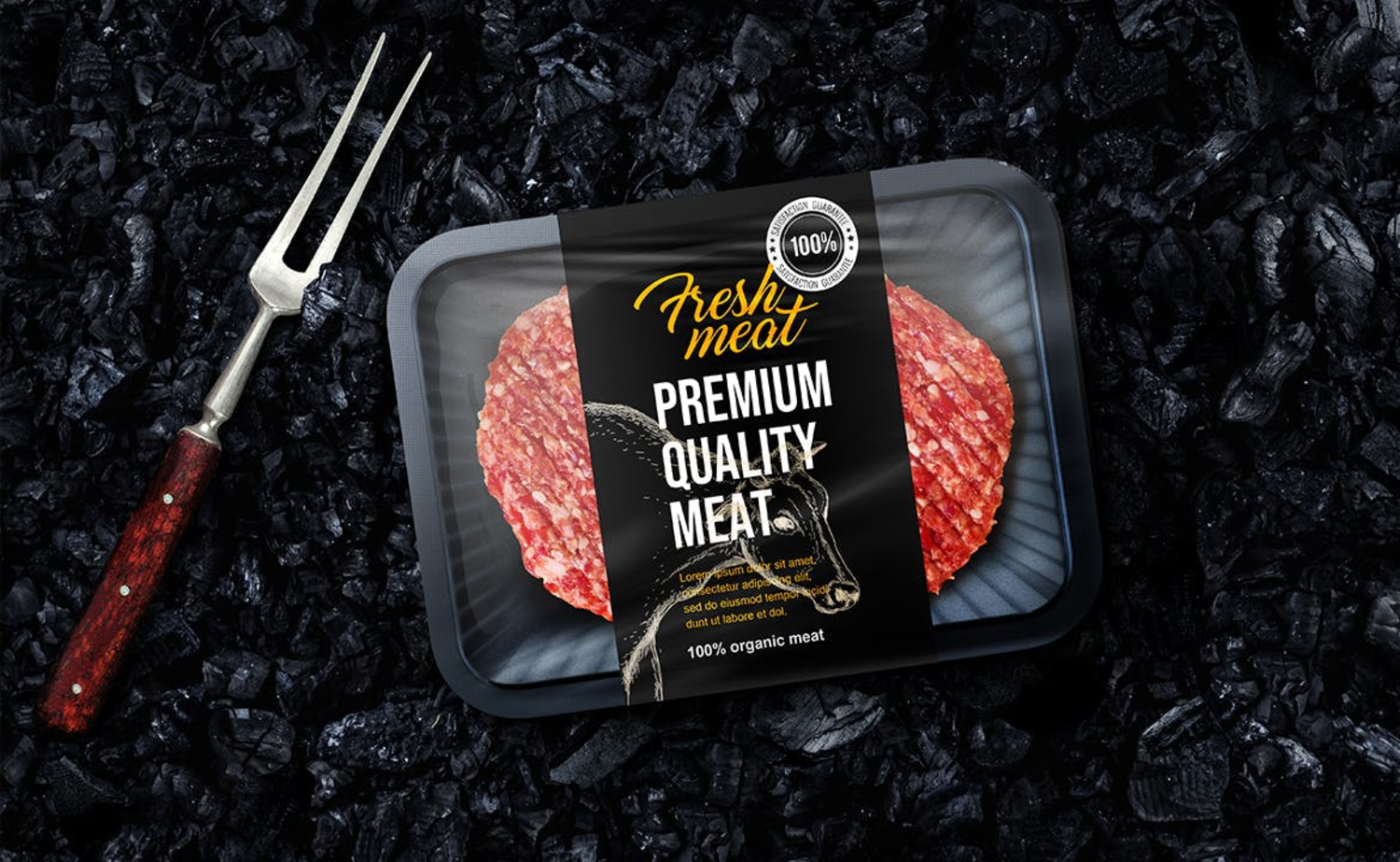 29 冷冻肉类食品包装保鲜盒设计样机 Meat Package Mockup