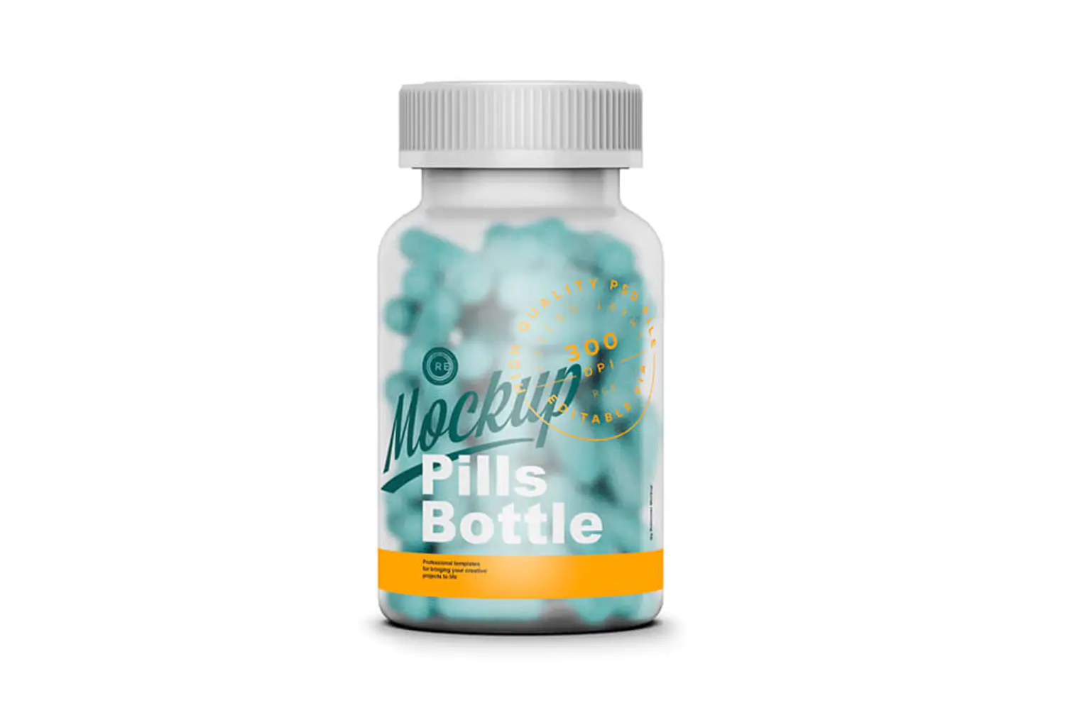 3 胶囊药瓶&药盒样机套装 (psd)Pills Bottle with Box Mockup Set 6374641