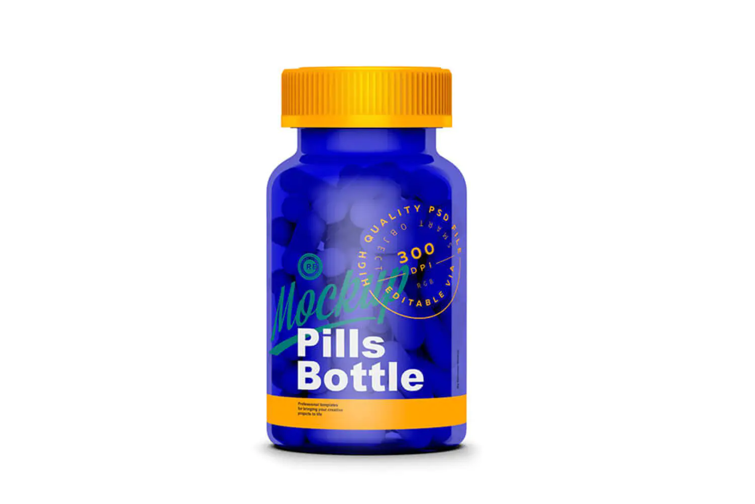 3 胶囊药瓶&药盒样机套装 (psd)Pills Bottle with Box Mockup Set 6374641