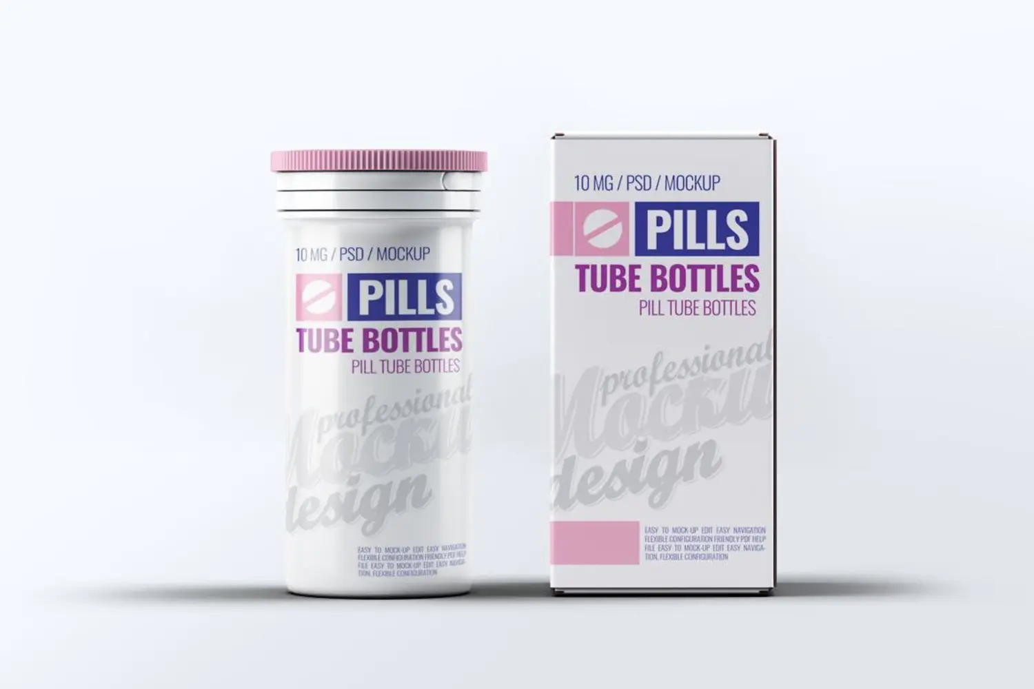 32 吃不起的医药药瓶包装盒设计样机 Pills Tube Bottles Mock-Up