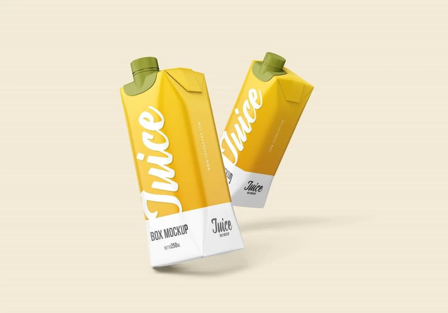 33 果汁盒瓶牛奶纸盒品牌包装设计样机v2 Juice Box – Mockup Vol