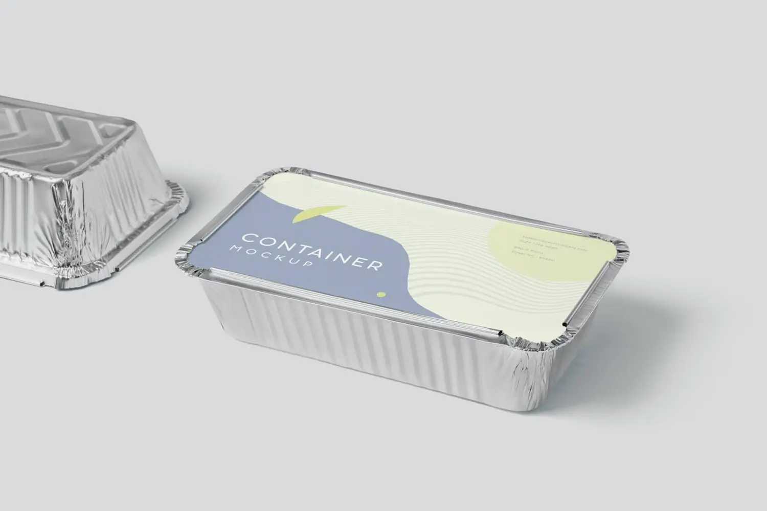 35 铝箔锡纸外卖打包一次性保温包装食品盒样机psd模板 Foil Packaging Food Box Mockups