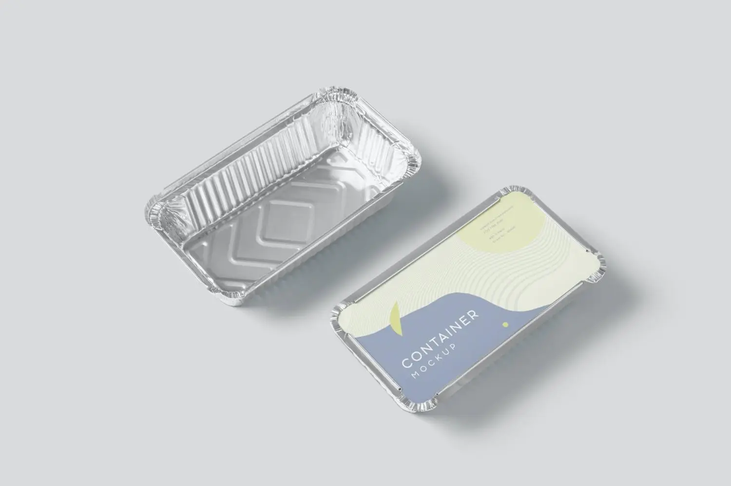 35 铝箔锡纸外卖打包一次性保温包装食品盒样机psd模板 Foil Packaging Food Box Mockups