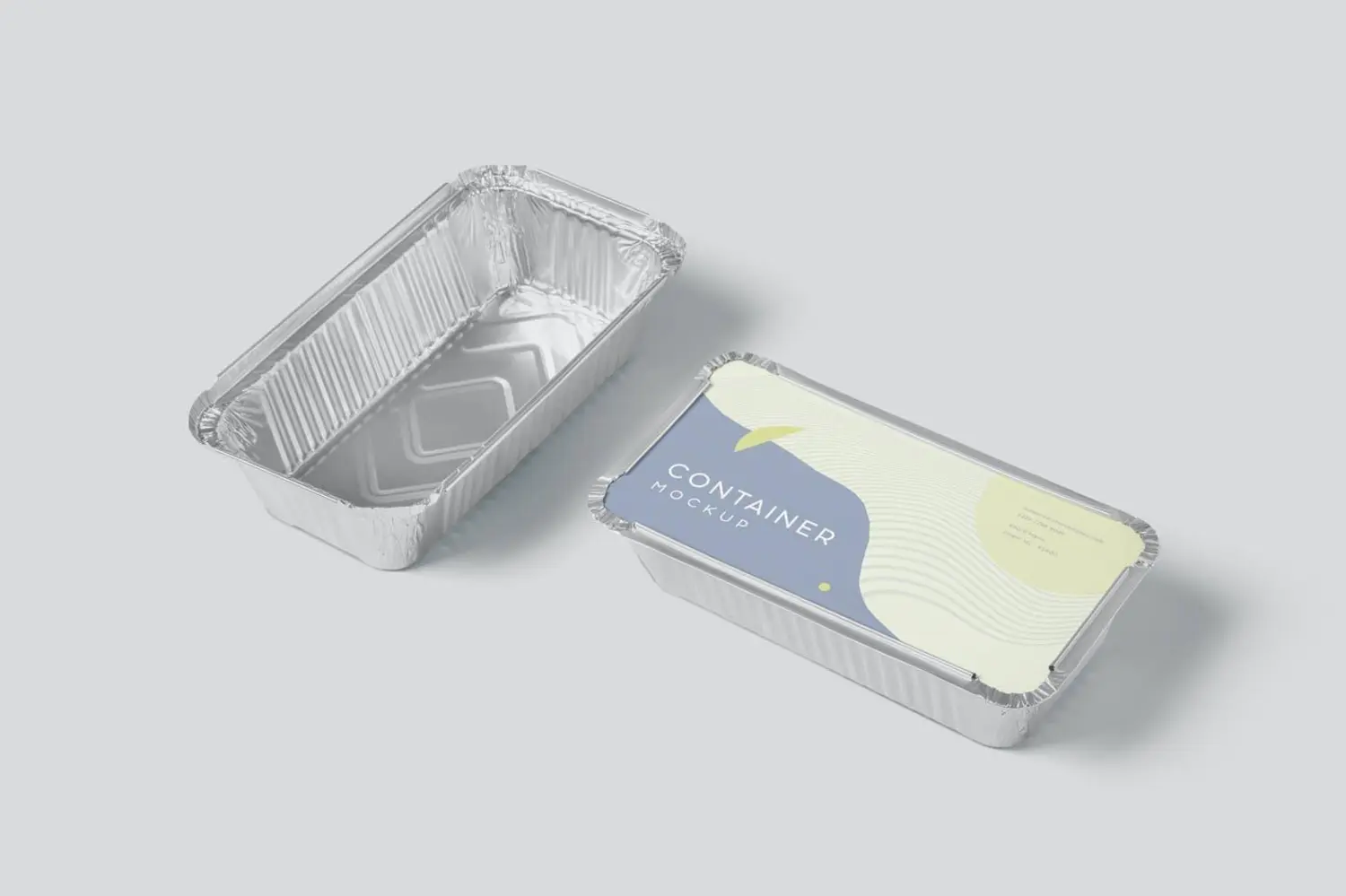 35 铝箔锡纸外卖打包一次性保温包装食品盒样机psd模板 Foil Packaging Food Box Mockups