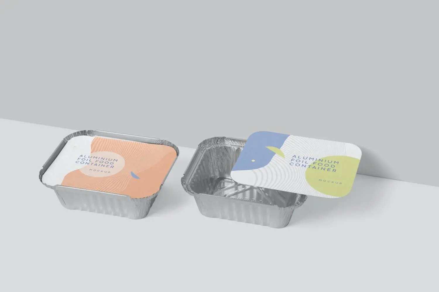 36 铝箔锡纸外卖打包一次性保温食品盒样机psd模板 Foil Food Box Mockups