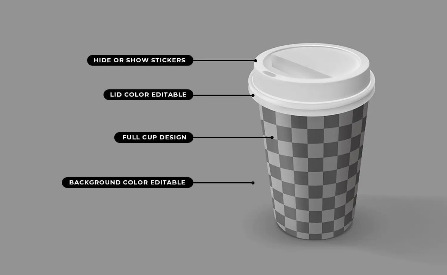 38 安全密封贴纸一次性带盖纸杯咖啡杯包装设计样机 Coffee Cup Mockup with Safety Seal Sticker