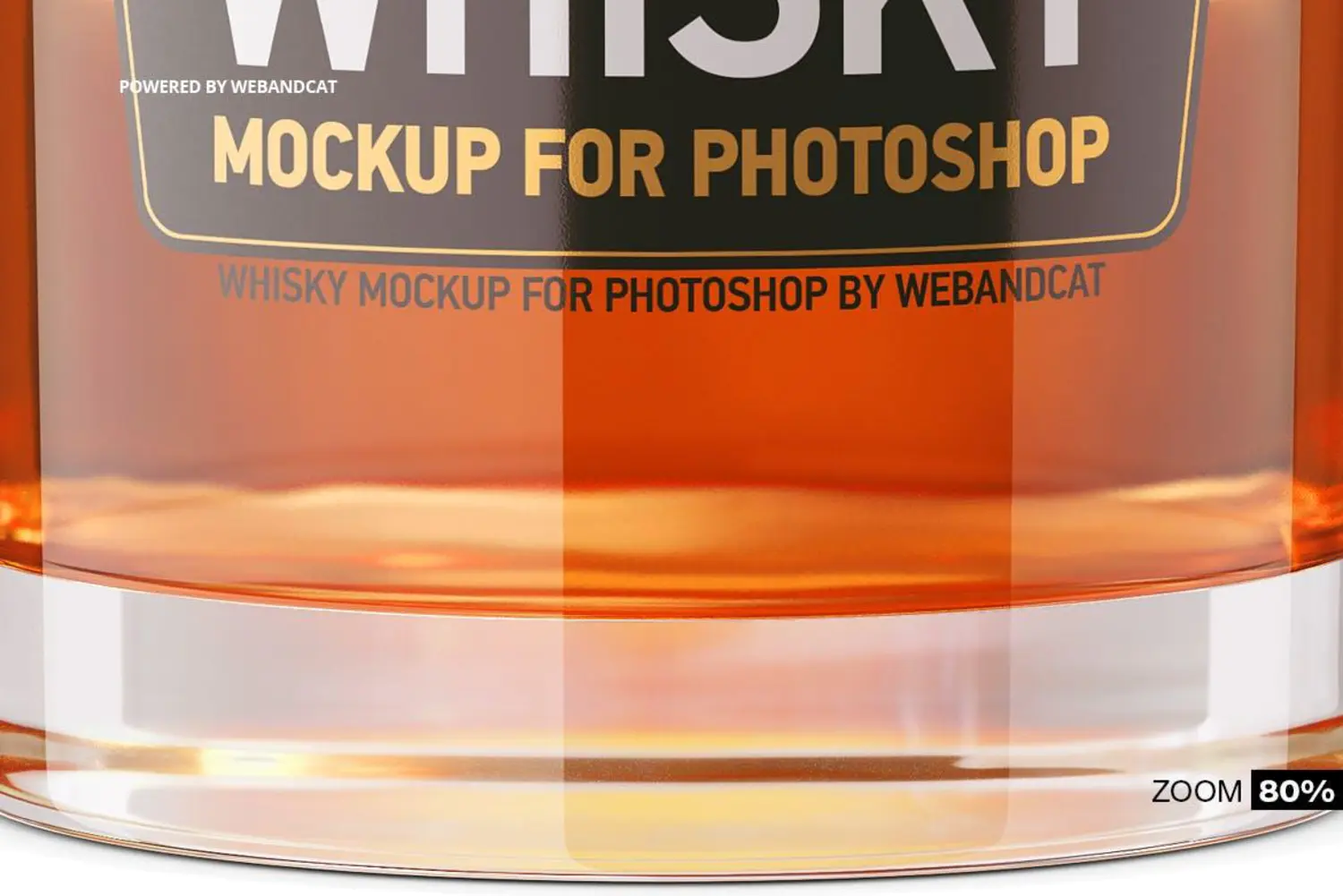 39 威士忌透明玻璃酒杯标签设计样机Whiskey Glass Mockup