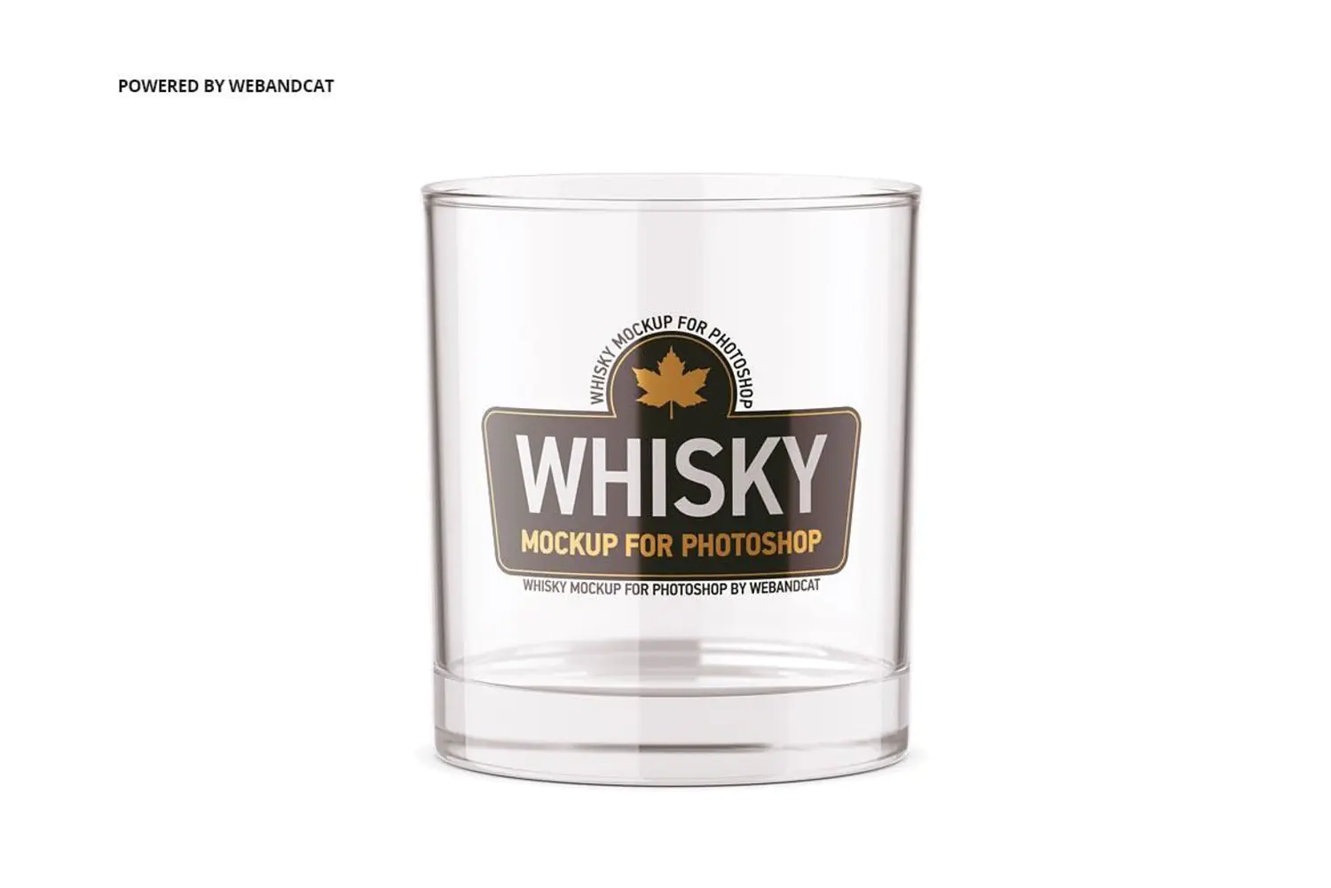 39 威士忌透明玻璃酒杯标签设计样机Whiskey Glass Mockup