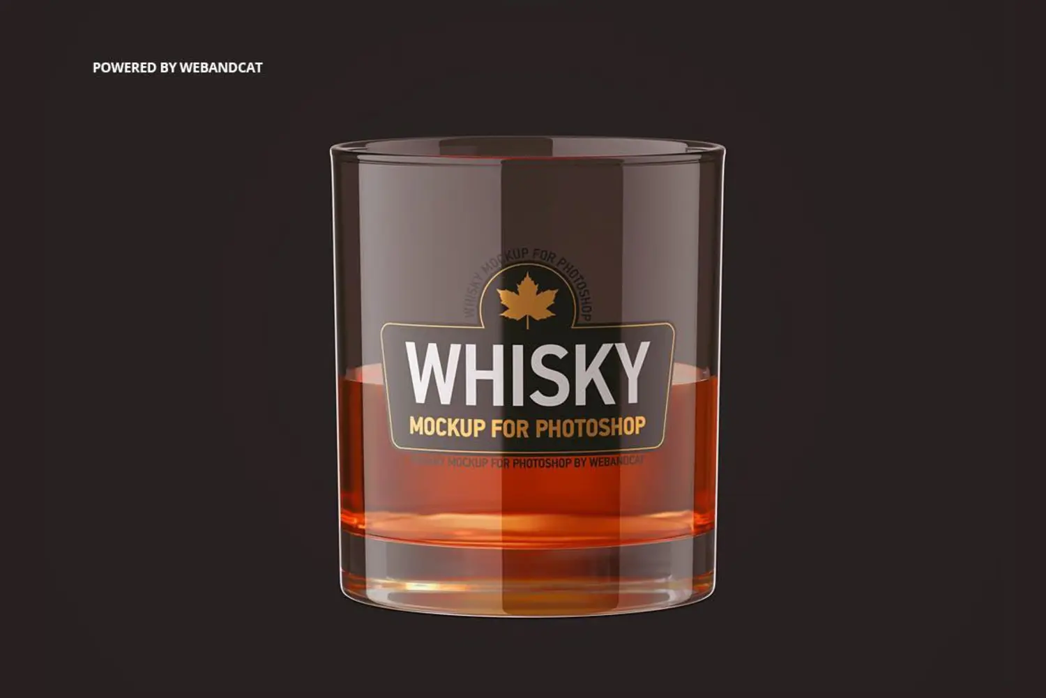 39 威士忌透明玻璃酒杯标签设计样机Whiskey Glass Mockup