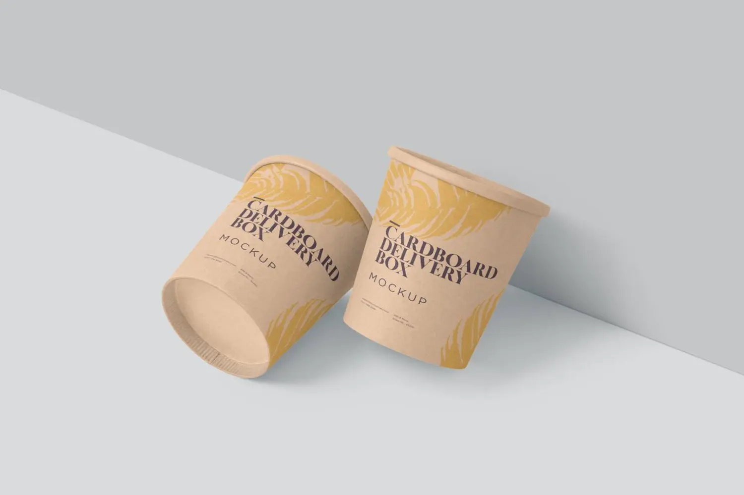 40 纸桶泡面螺蛳粉冰淇淋包装设计样机psd模板 Paper Bucket Packaging Mockups