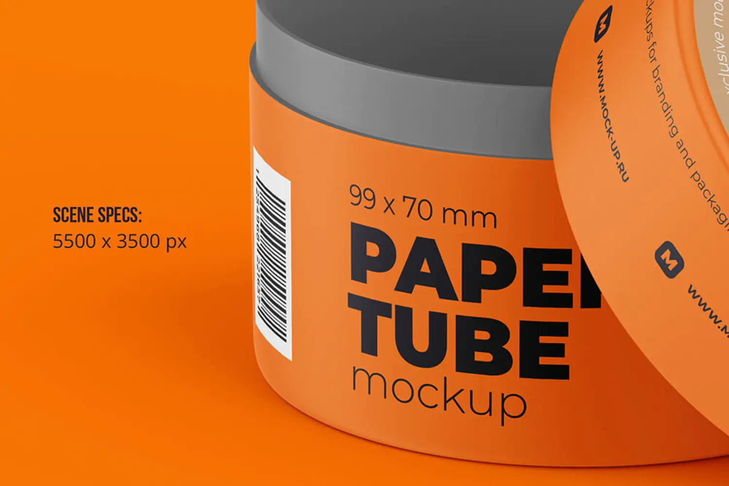 41 开盖圆形纸管纸盒罐装包装设计样机 (psd) Opened Paper Tube Mockup 99x70mm 5858043