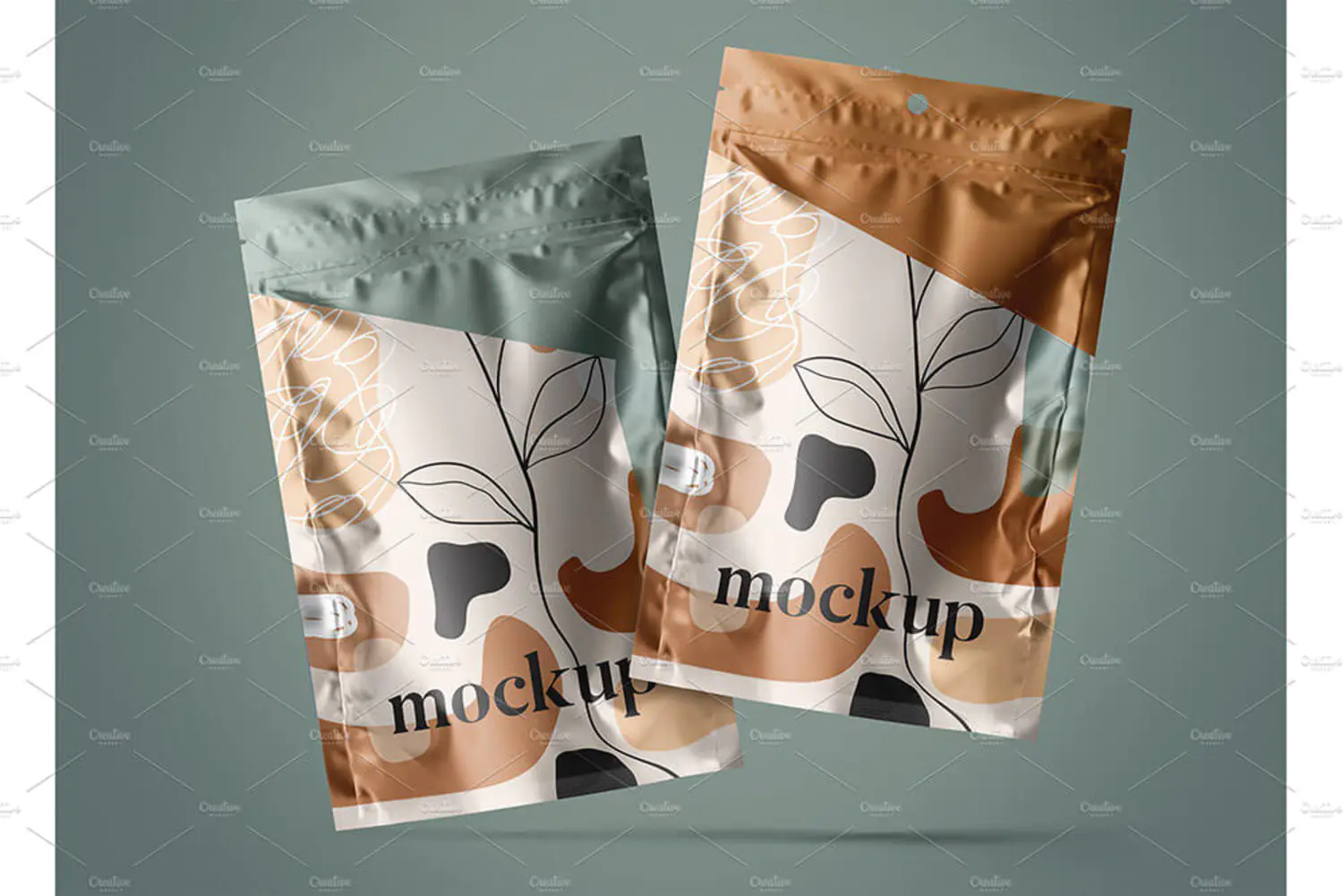 5 零食袋包装袋自立袋设计样机 (psd)SACHET Mockups 6451335