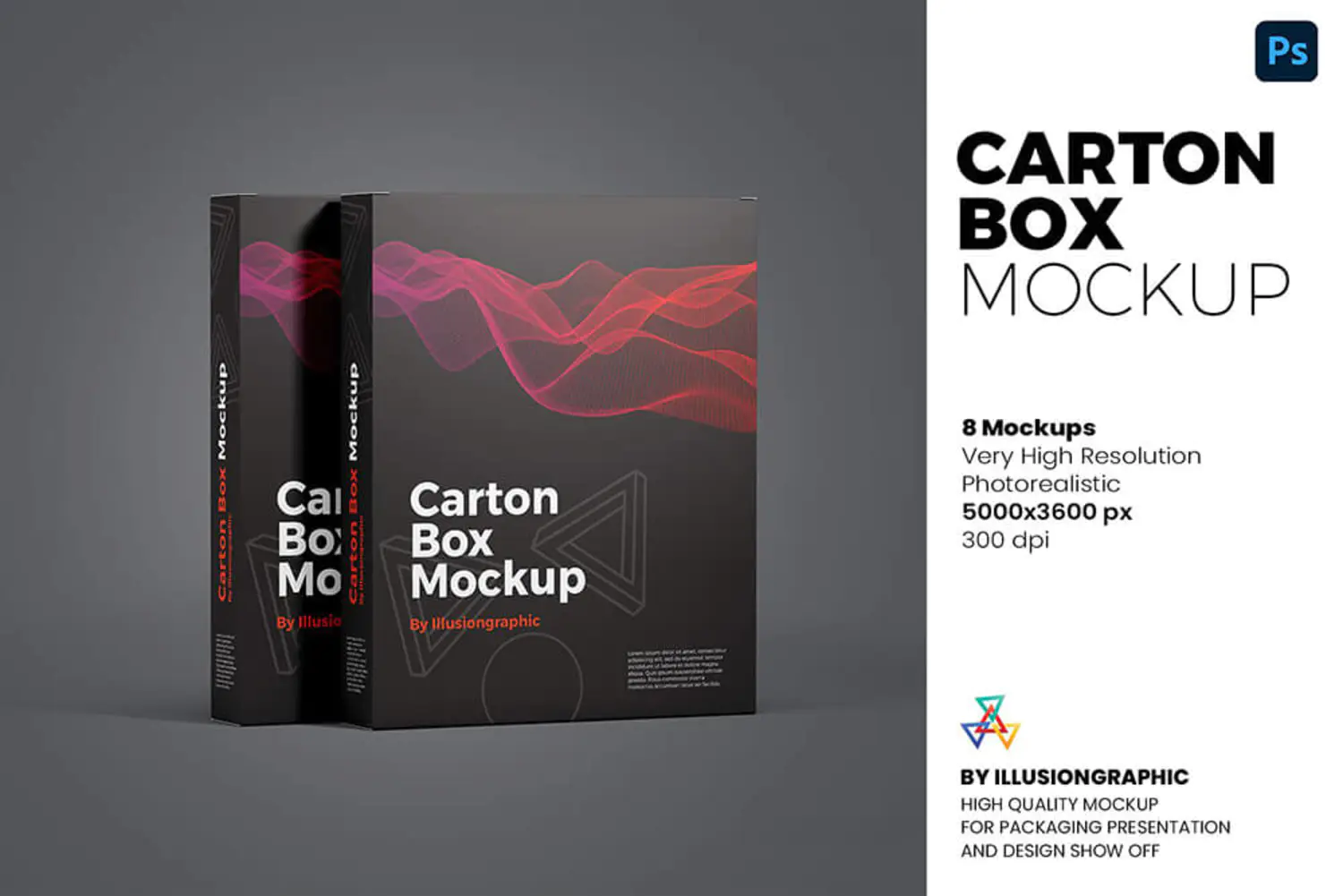 53 纸盒包装设计多角度展示样机模板 (psd)Carton Box Mockup – 8 Views – 6102134