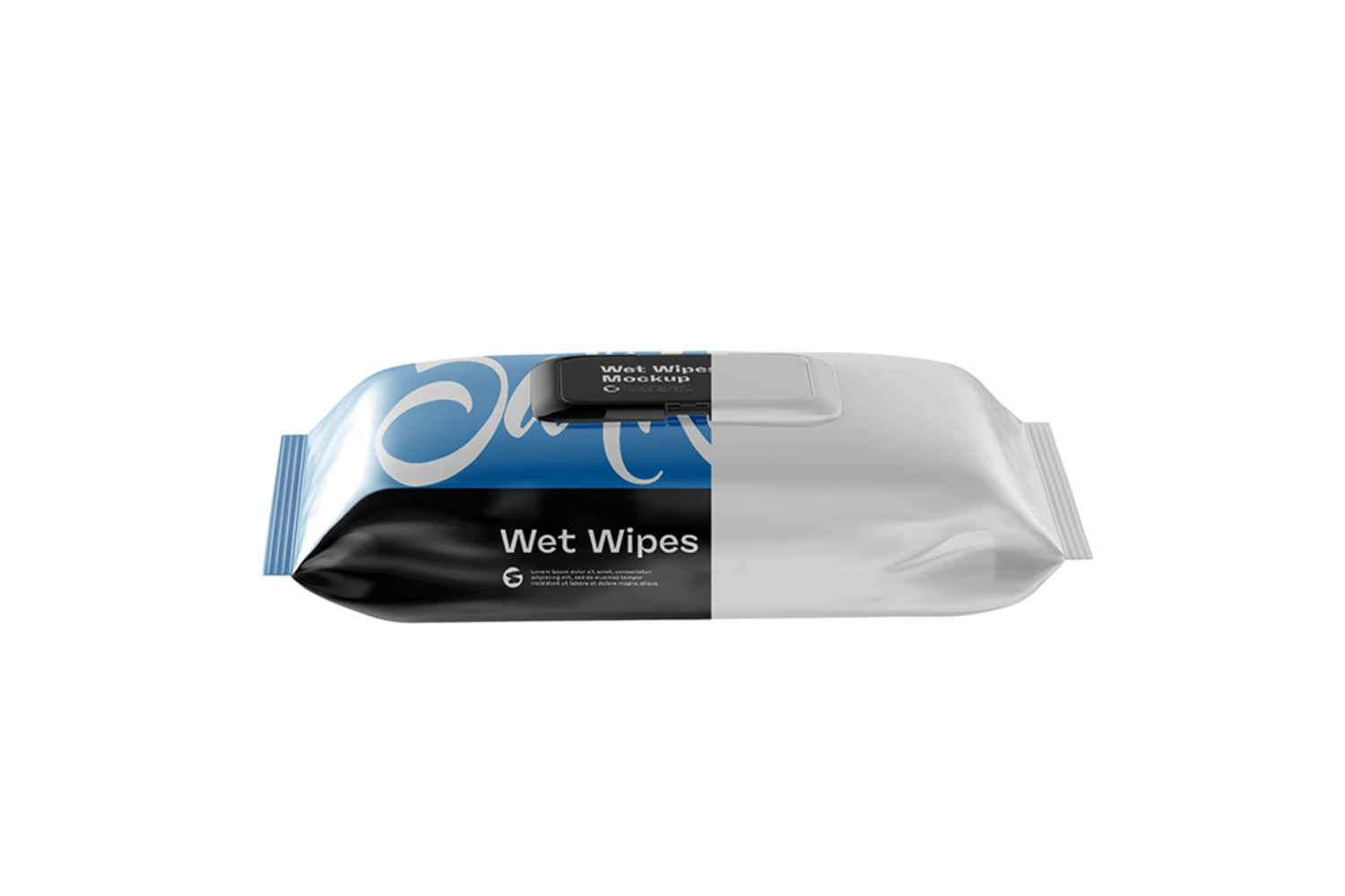 54 塑料盖湿纸巾包装样机 (psd)Wet Wipes Pack With Plastic Mockup 6063397