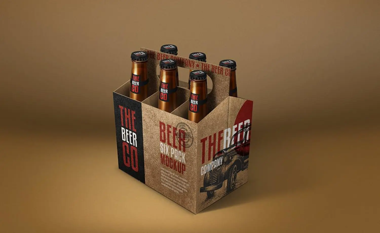 57 啤酒瓶手提箱包装设计样机 Beer Six Pack Mockup