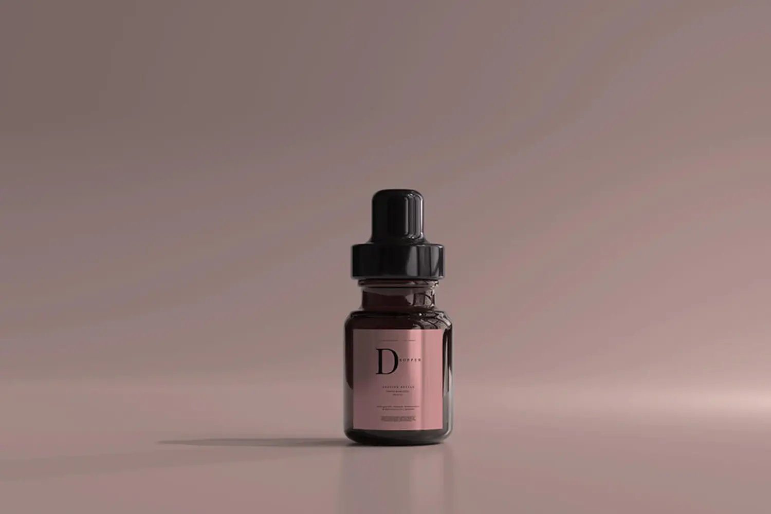 61 琥珀色玻璃滴管瓶化妆品护肤品精油盒子包装设计样机 (psd)