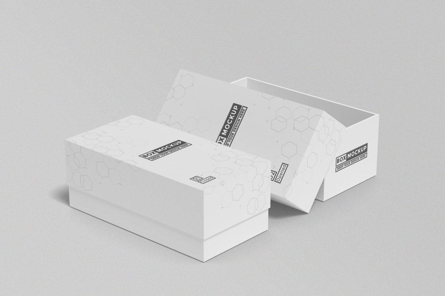68 矩形盒硬纸盒天地盖包装手机盒模型 (PDF,PSD)