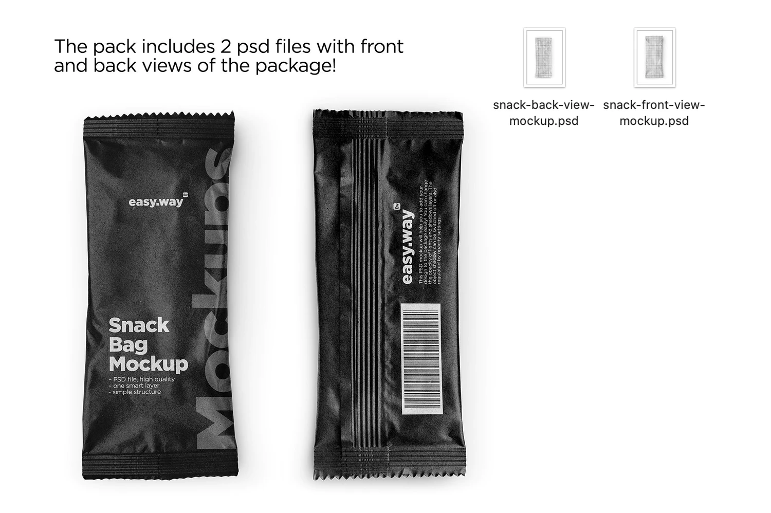 73 牛皮纸食品糖果零食巧克力包装袋PSD样机Kraft Paper Snack Bag PSD Mockup 5819355