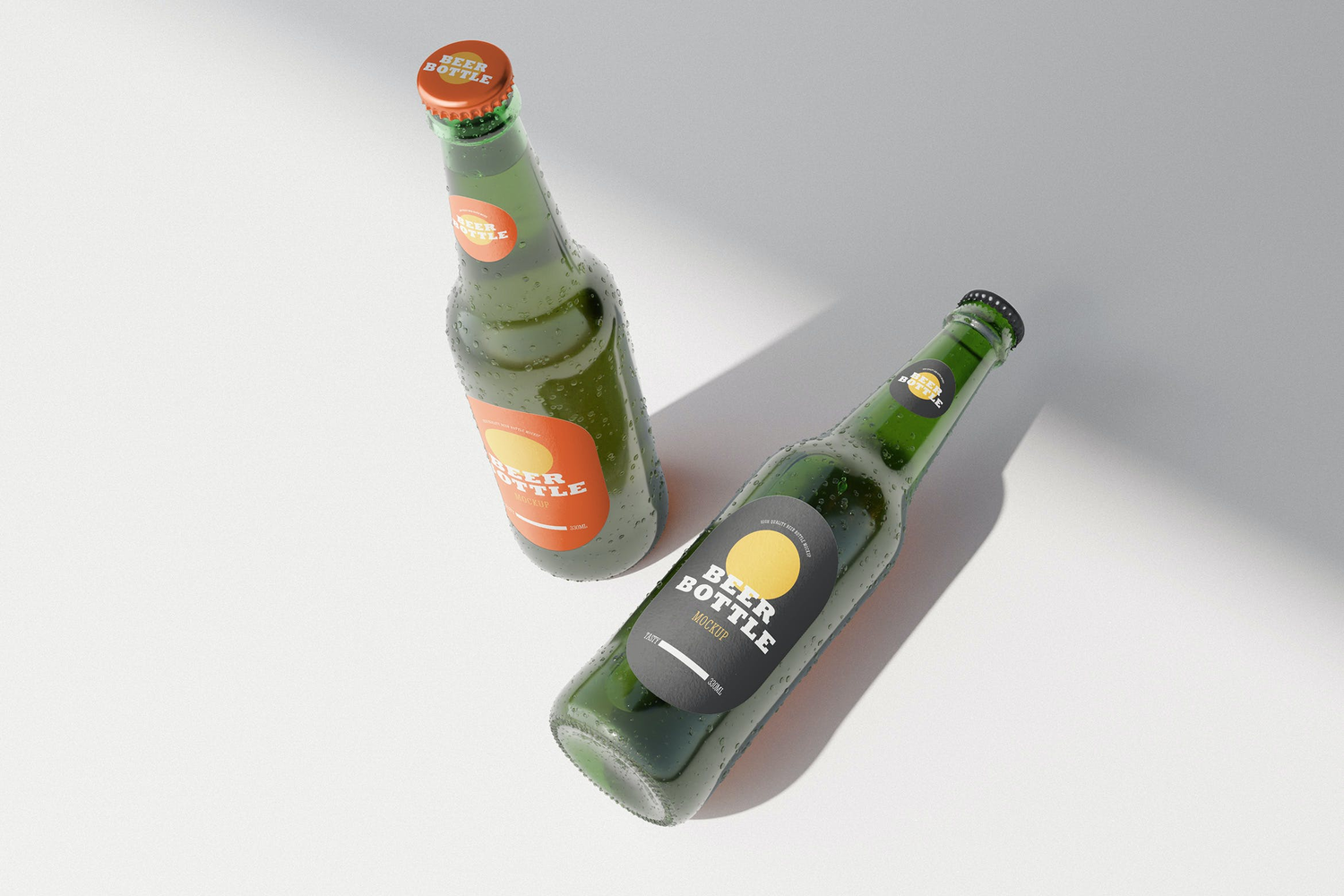 79 啤酒可乐玻璃瓶品牌包装设计样机模板 Beer Bottle Mockup 3