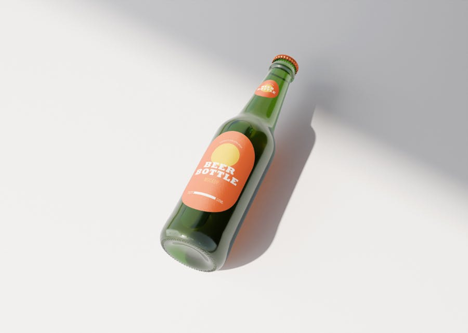 79 啤酒可乐玻璃瓶品牌包装设计样机模板 Beer Bottle Mockup 3