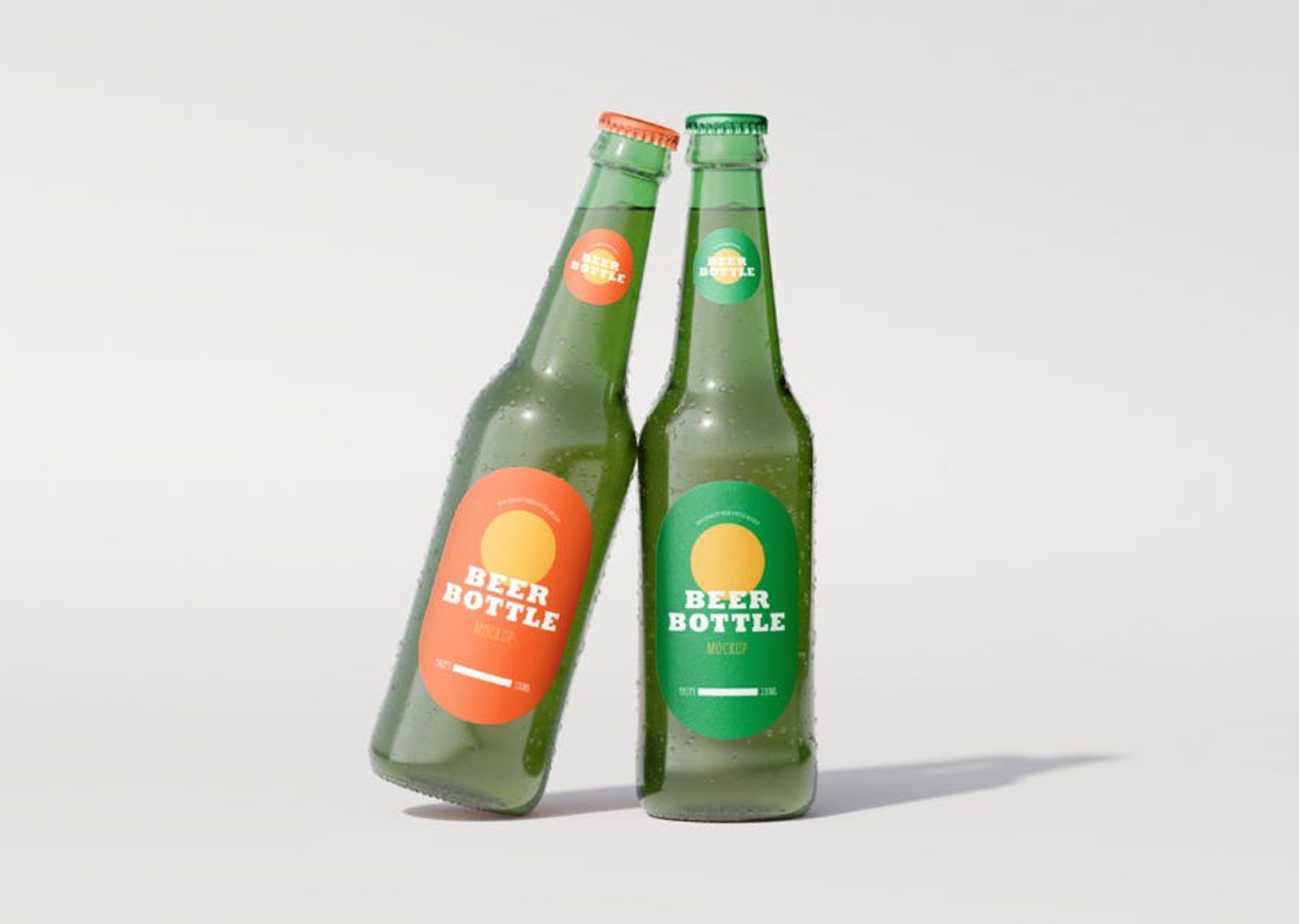 79 啤酒可乐玻璃瓶品牌包装设计样机模板 Beer Bottle Mockup 3