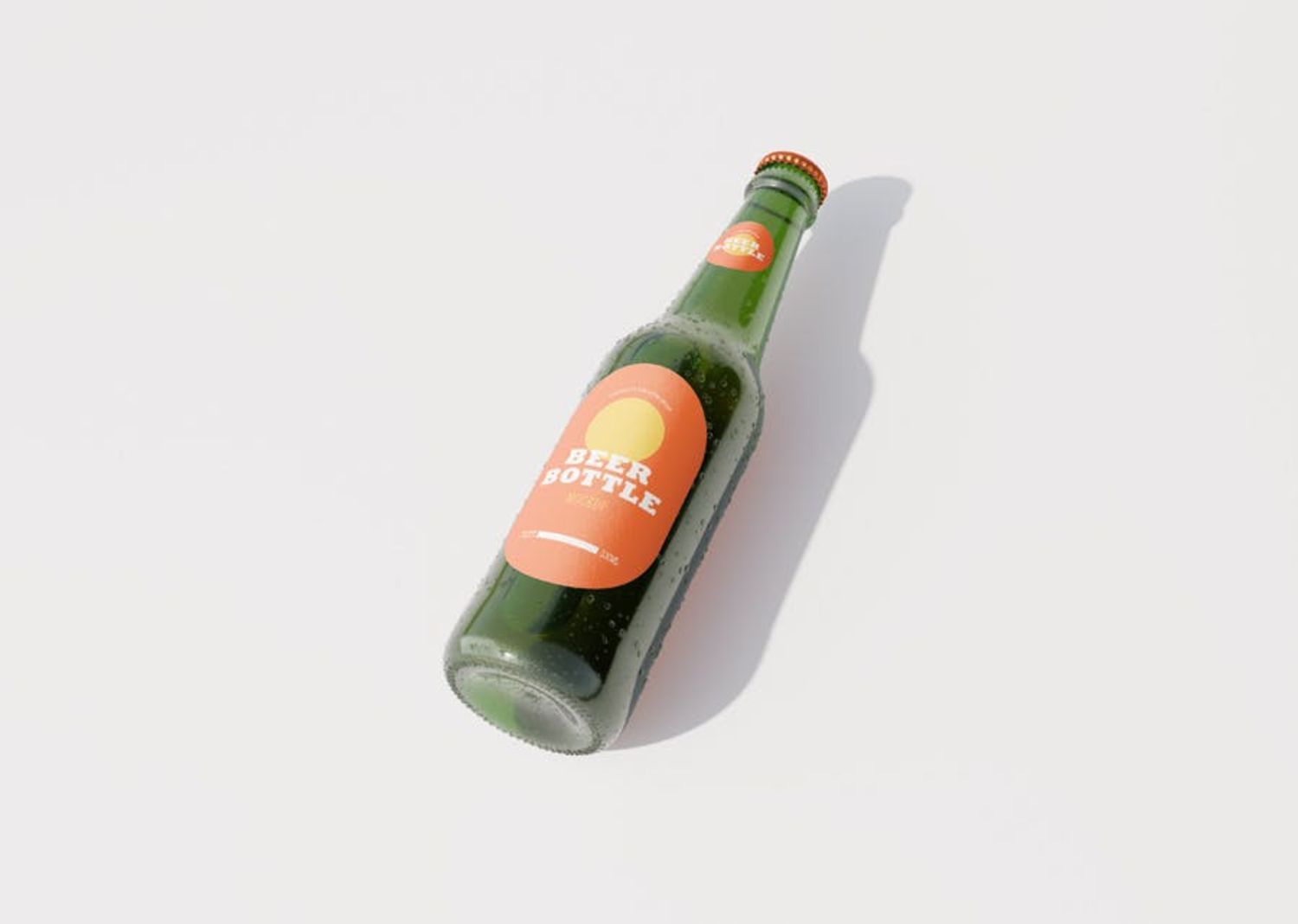 79 啤酒可乐玻璃瓶品牌包装设计样机模板 Beer Bottle Mockup 3