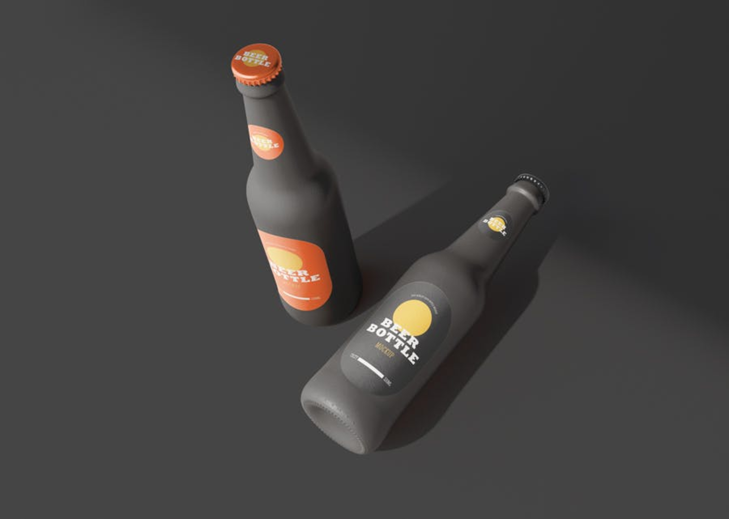 79 啤酒可乐玻璃瓶品牌包装设计样机模板 Beer Bottle Mockup 3