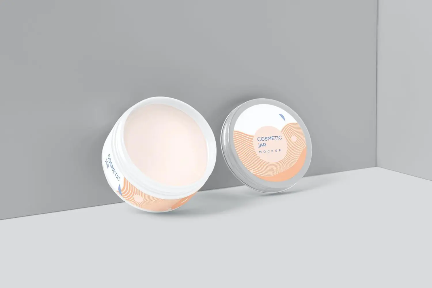 84 钢盖化妆品护肤品膏罐子包装设计样机psd模板 Steel Lid Cosmetic Jar Mockups