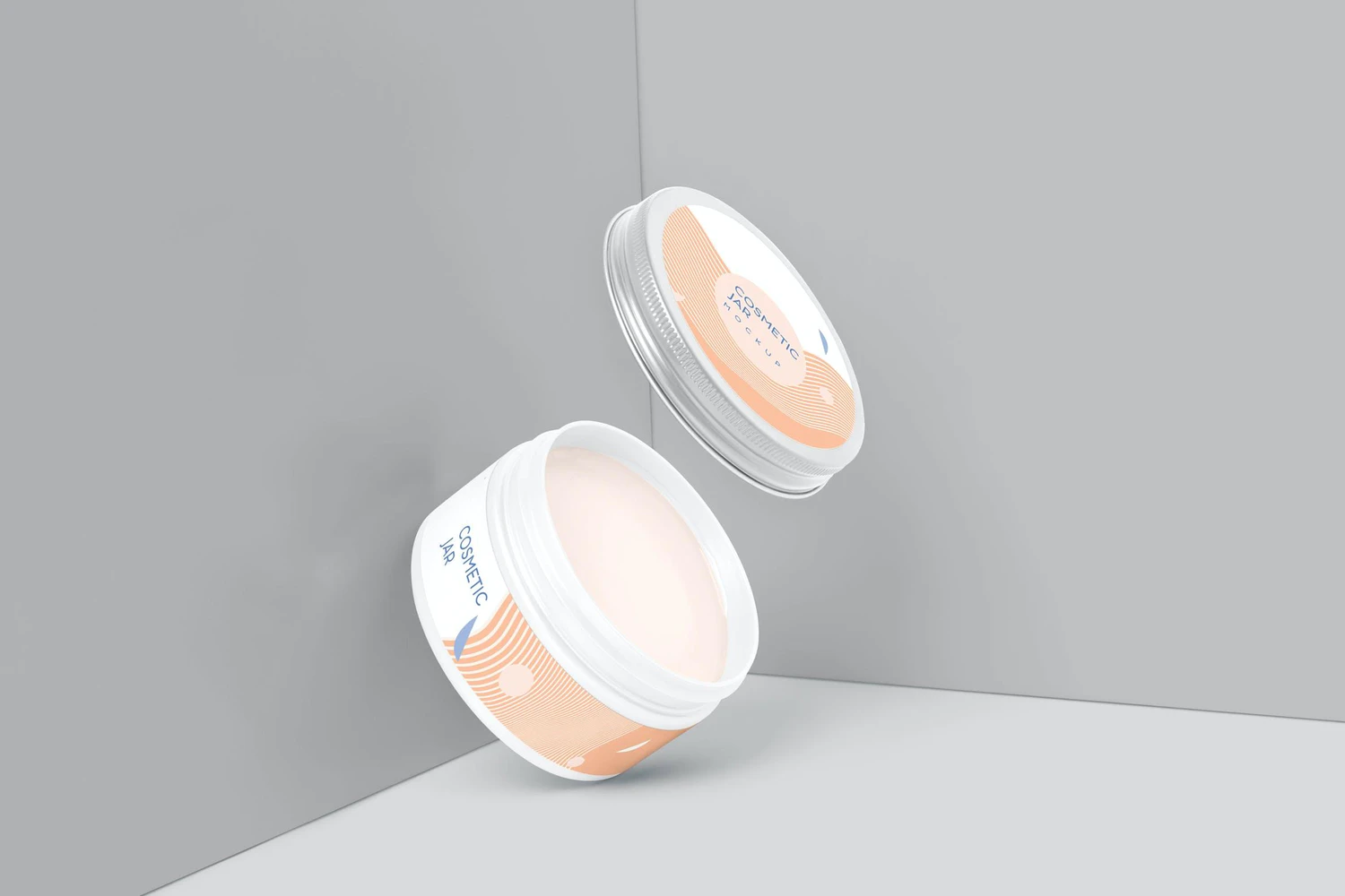 84 钢盖化妆品护肤品膏罐子包装设计样机psd模板 Steel Lid Cosmetic Jar Mockups