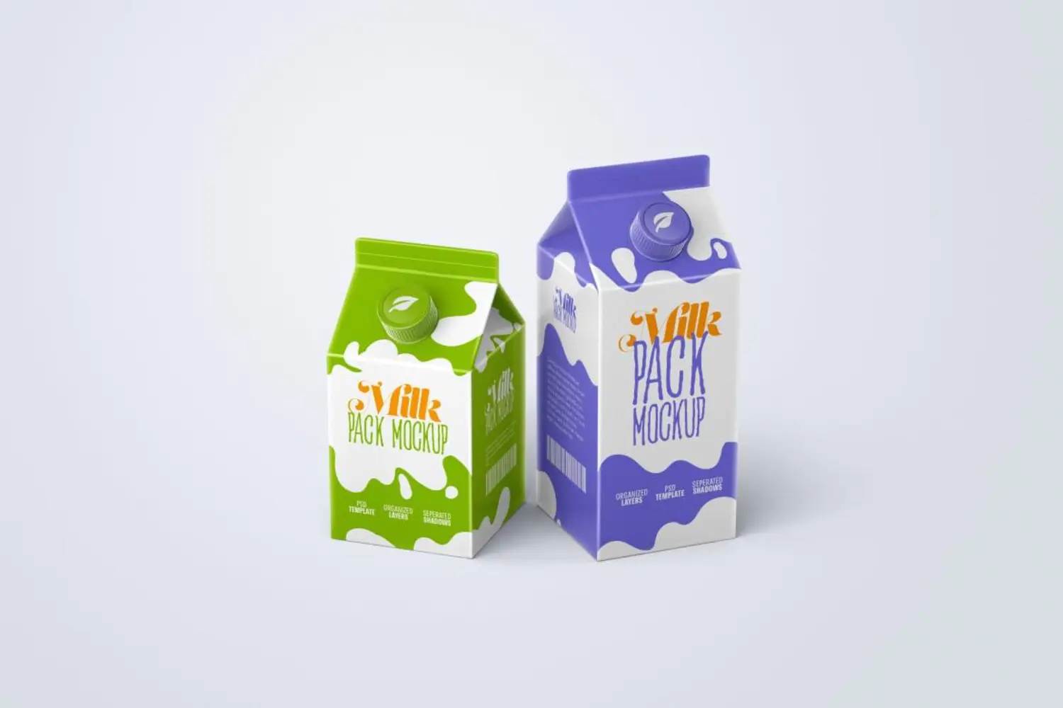 88 扭盖牛奶盒纸盒包装设计PS样机集v1 Milk Carton Box Mockup Set  Packaging Design