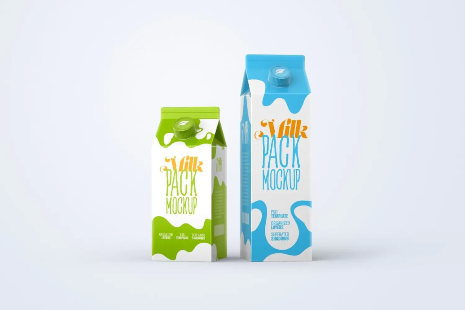 88 扭盖牛奶盒纸盒包装设计PS样机集v1 Milk Carton Box Mockup Set  Packaging Design