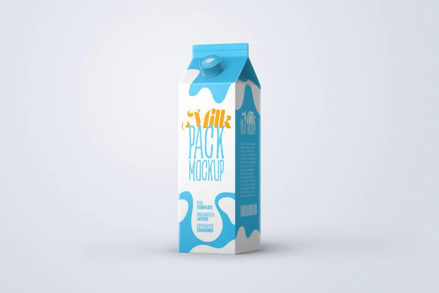 93 扭盖牛奶饮品苹果醋纸盒包装设计样机集v2 Milk Carton Box Mockup Set  Packaging Design
