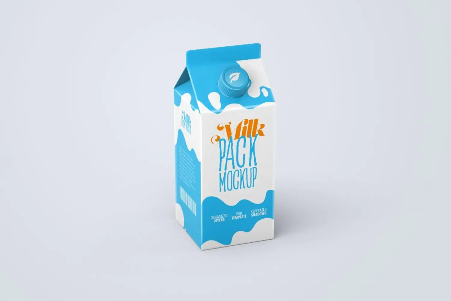 93 扭盖牛奶饮品苹果醋纸盒包装设计样机集v2 Milk Carton Box Mockup Set  Packaging Design