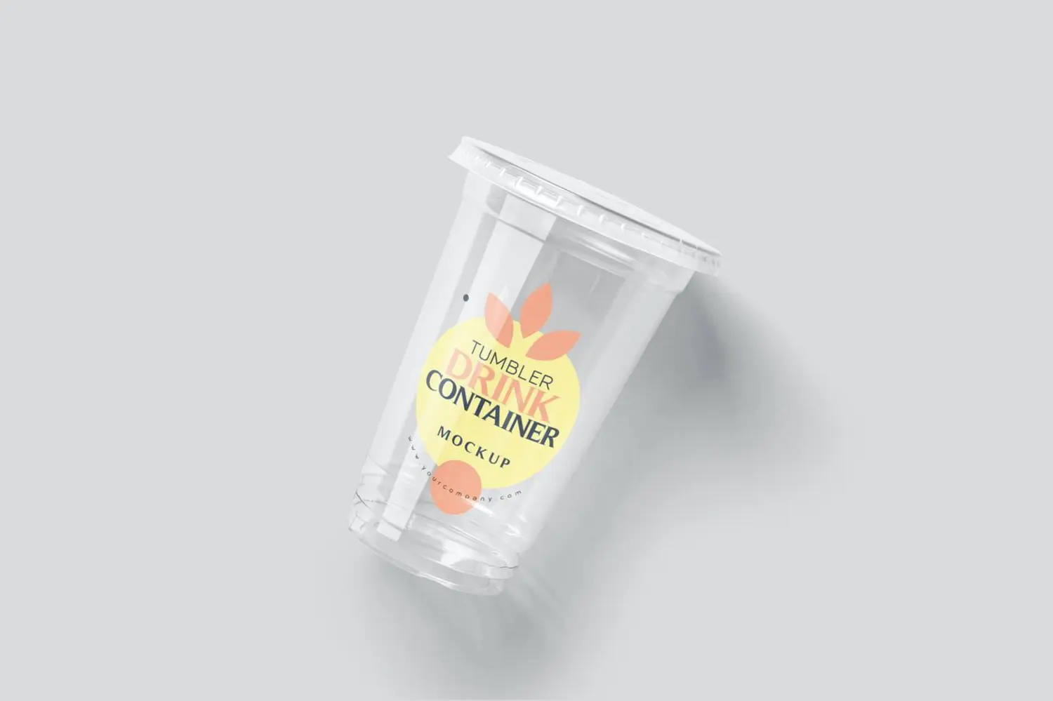 96 一次性饮料透明奶茶果汁饮品塑料杯样机psd模板 Tumbler Disposable Beverage Container Mockups