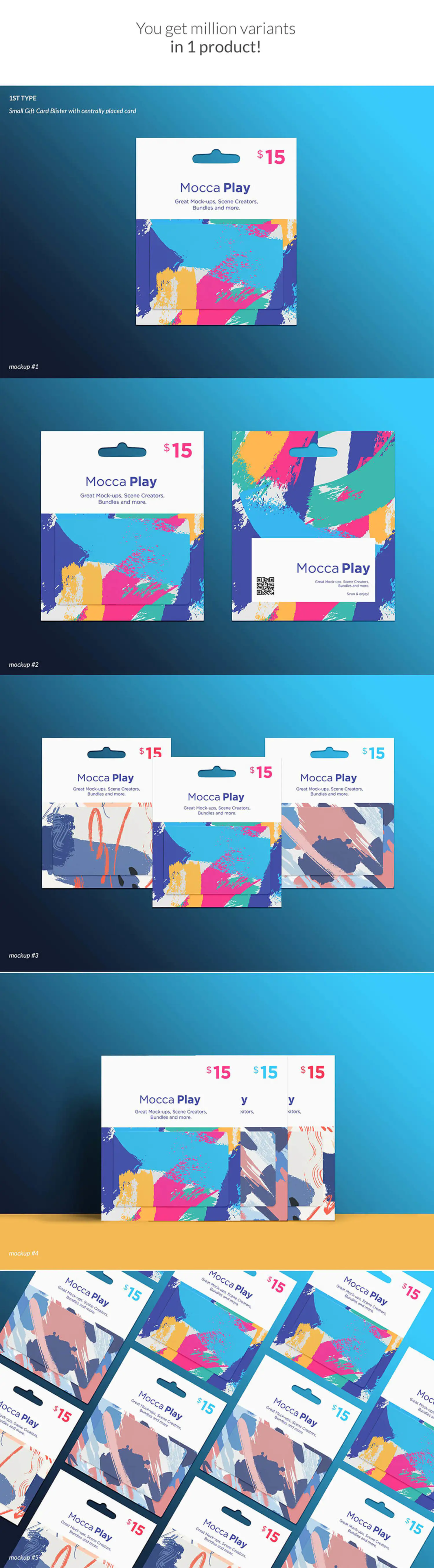 27 挂耳礼品卡品牌设计样机合集 (psd)Gift Cards 5 Top Types 25xMockups 6258039