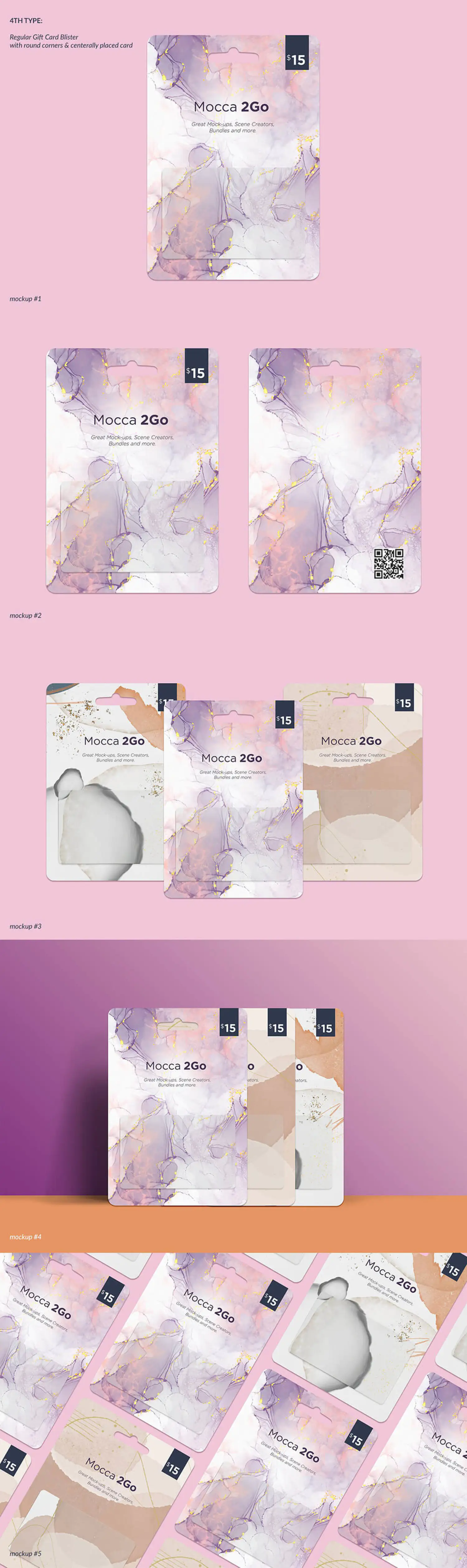 27 挂耳礼品卡品牌设计样机合集 (psd)Gift Cards 5 Top Types 25xMockups 6258039