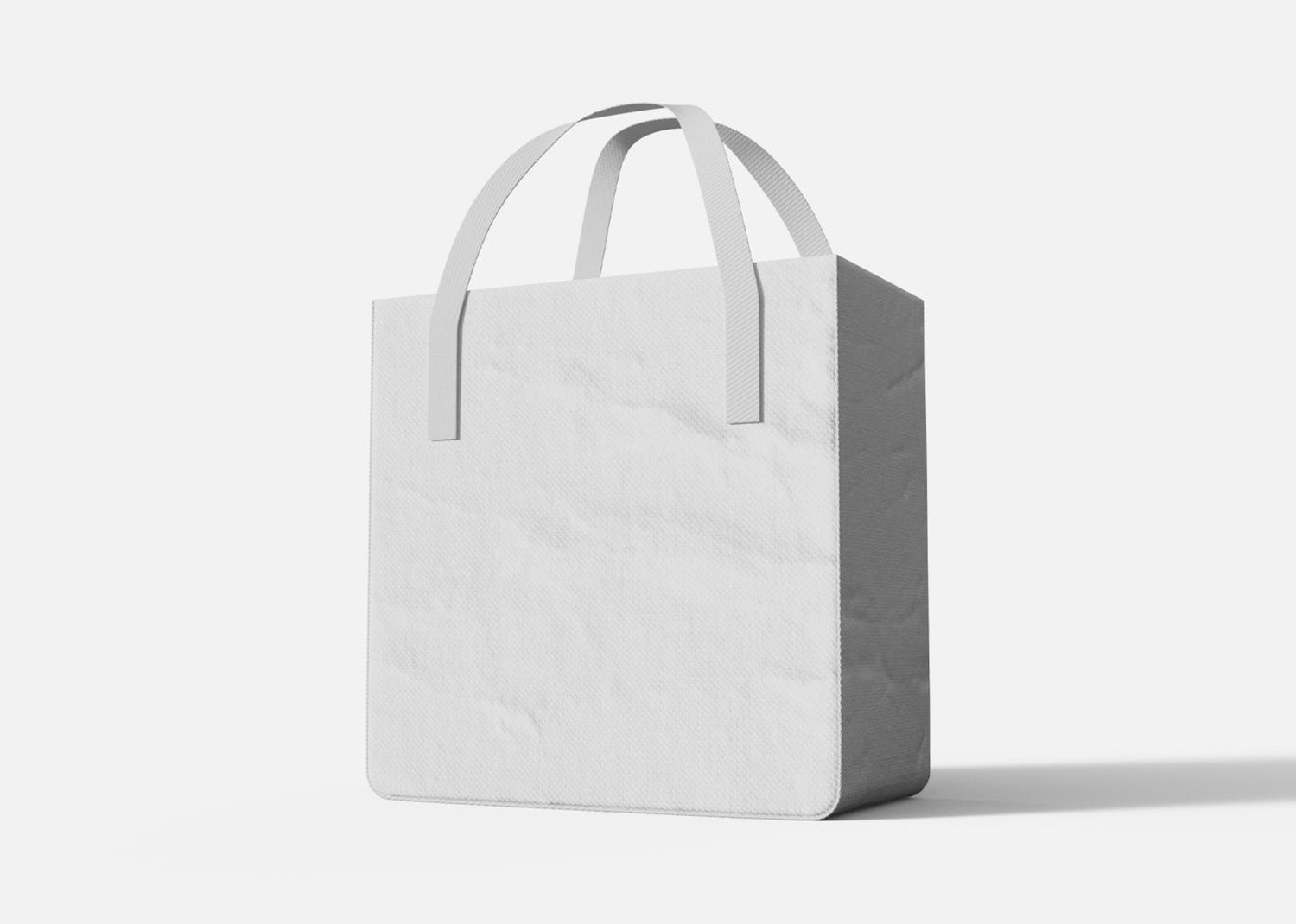 4 环保购物袋品牌无纺布袋床上用品四件套袋设计样机 (PSD)