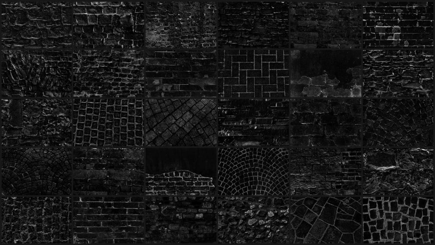 2 黑色砖头砖墙背景底纹纹理高清素材大集合